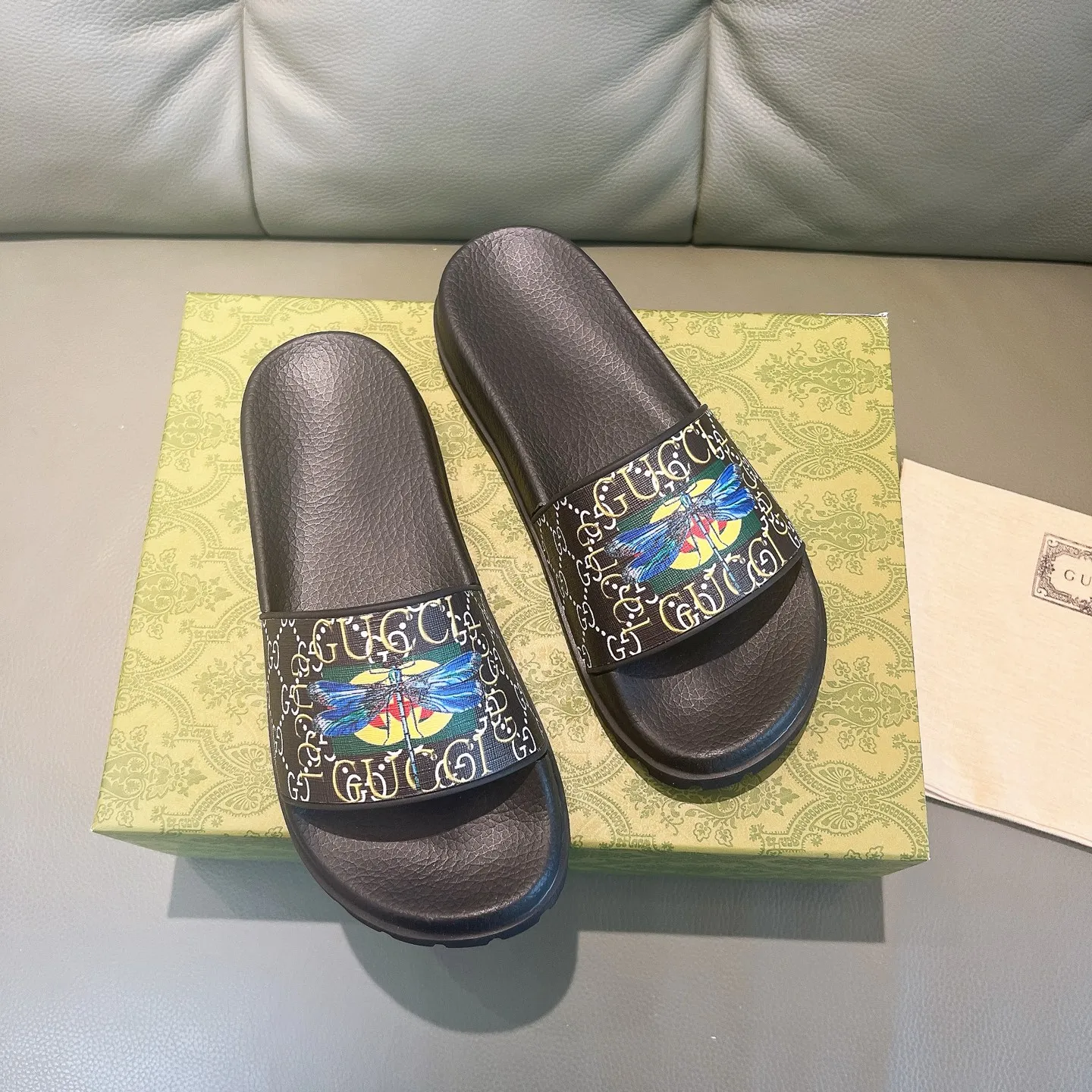 Men's Men's Shoes 130🐮🐮Gucci Gucci Slippers Gucci 2024 latest beach sandals slippers Original molding double G LOGO Original molding consistent Outsole: Men's Men's Shoes u double-layer outsole Size: 35-46